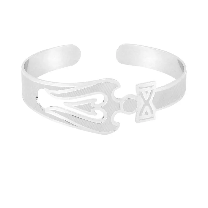Yellow Chimes Elegant Latest Fashion Stainless Steel Trishul Design Silver Kada Bracelet for Men and Boys Yellow Chimes Earrings