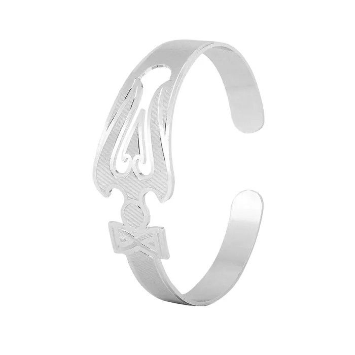 Yellow Chimes Elegant Latest Fashion Stainless Steel Trishul Design Silver Kada Bracelet for Men and Boys Yellow Chimes Earrings
