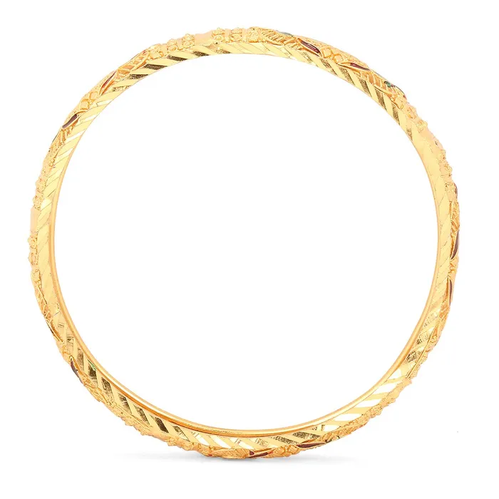 Yellow Chimes Ethnic Look Gold Plated Designer Traditional 2 Pcs Bangles Set for Women and Girls 24 Yellow Chimes Earrings