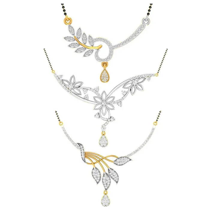 Yellow Chimes Exclusive Antique Crystal Peacocok Floral Design Latest Traditional Mangalsutra for Women Yellow Chimes Earrings