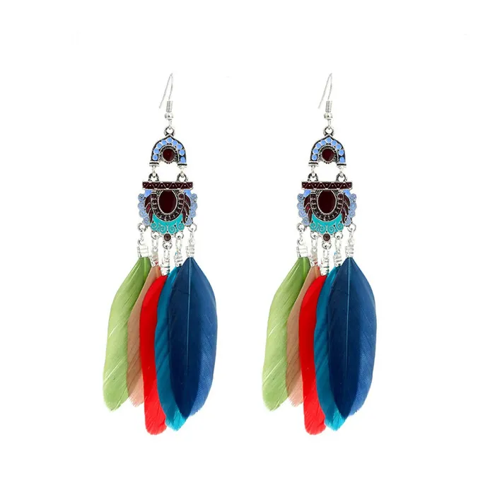 Yellow Chimes Feathers in Colors Long Tassel Earring for Women Girls Yellow Chimes Earrings