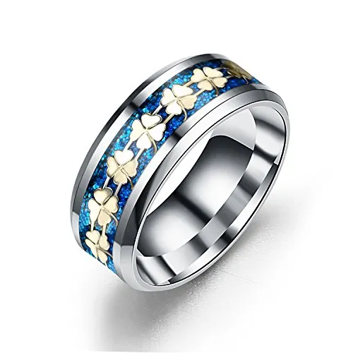 Yellow Chimes Floral Signet Unique Carbon Fibre Titanium Steel Never Fading Blue Ring for Women and Girls Yellow Chimes Earrings