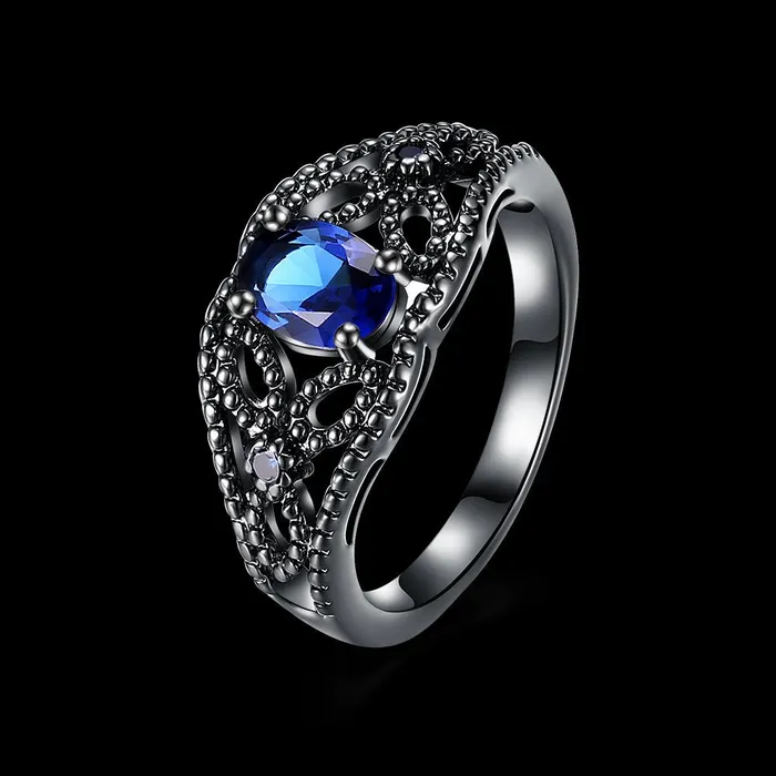 Yellow Chimes Hollow Out Carfted Blue Grey Ring for Women Girls Yellow Chimes Earrings