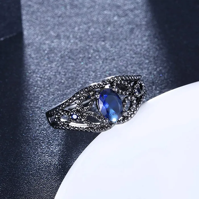 Yellow Chimes Hollow Out Carfted Blue Grey Ring for Women Girls Yellow Chimes Earrings