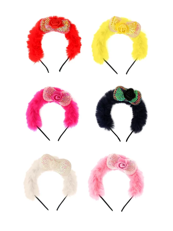Yellow Chimes Melbees by Yellow Chimes Hair Bands for Girls Kids Hair Accessories for Girls Baby Hair Band 6 Pcs Combo Multicolor Hairband for Girls Kids Head Bands for Girls Kids Toddlers Earrings