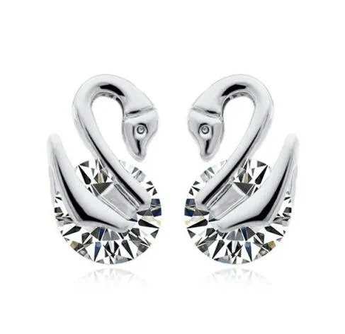 Yellow Chimes Moxie Collection Swan Silver Earrings for Women and Girls Yellow Chimes Earrings