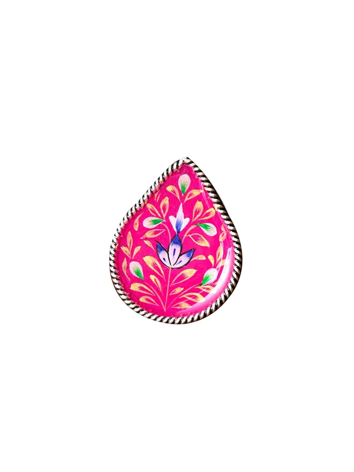 Yellow Chimes Oxidised Rings for Women Multicolor Meenakari Hand Painted Silver Oxidised Ring Adjustable Finger Rings for Women and Girls RG 2 Adjustable Yellow Chimes Earrings