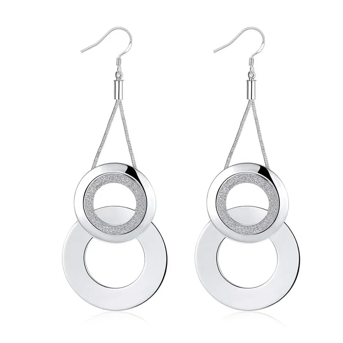Yellow Chimes Rings Yellow Chimes Dual Testured Circles Alloy Chandelier Earring for Women Girls