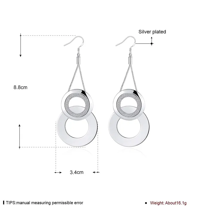 Yellow Chimes Rings Yellow Chimes Dual Testured Circles Alloy Chandelier Earring for Women Girls