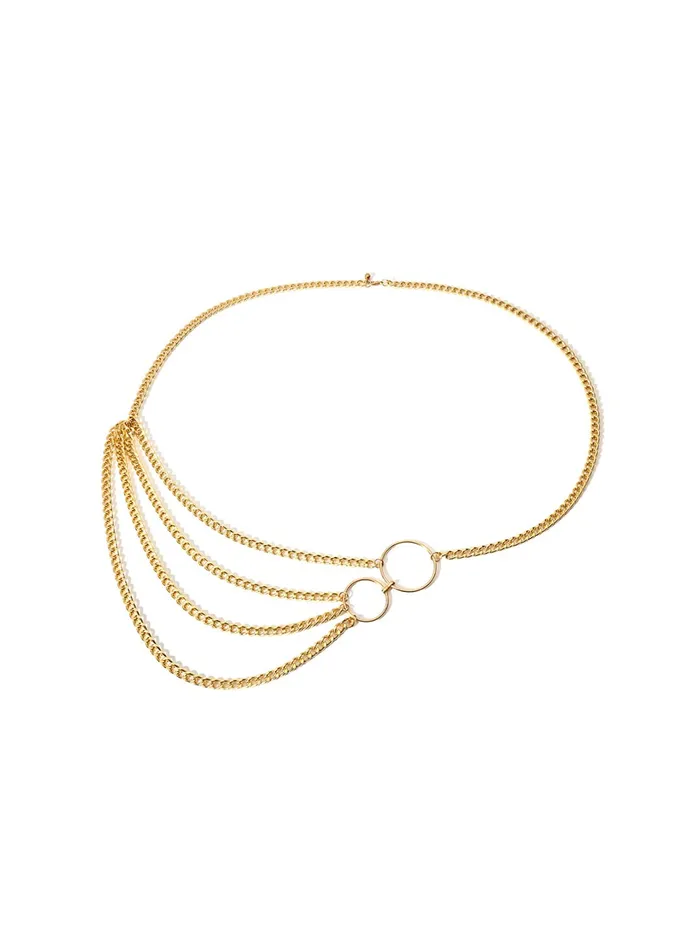 Yellow Chimes Rings Yellow Chimes Waist Chain for Women and Girls Fashion Hip Chain for Women Gold Toned Multilayered Belly Chain Birthday Gift for girls and women