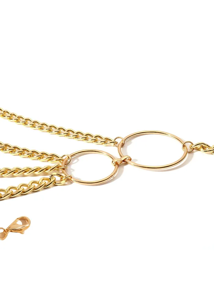 Yellow Chimes Rings Yellow Chimes Waist Chain for Women and Girls Fashion Hip Chain for Women Gold Toned Multilayered Belly Chain Birthday Gift for girls and women