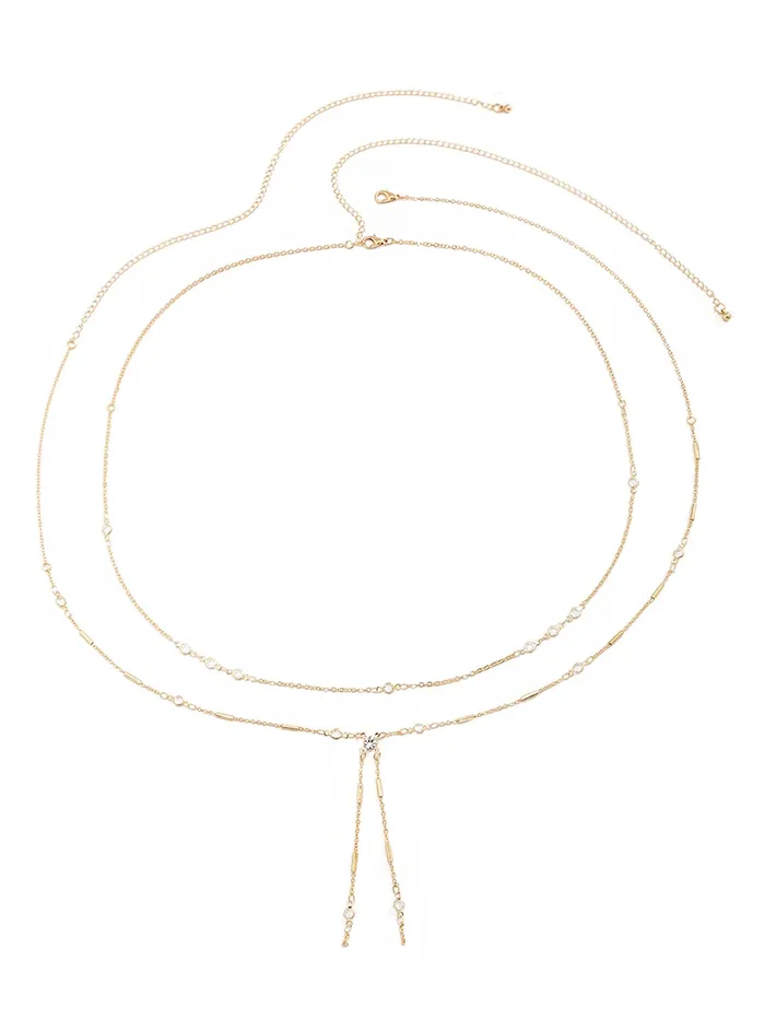 Yellow Chimes Waist Chain For Women Gold Toned Double Layer Waist Chain For Women and Girls Yellow Chimes Earrings