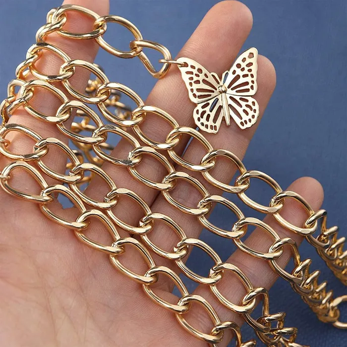 Yellow Chimes Waist Chain for Women Silver Color Pearl Studded Link Chain Waist Chain for Women and Girls Yellow Chimes Earrings