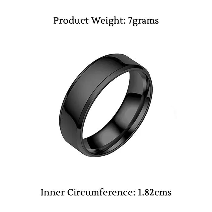 Yellow Chimes Yellow Chimes Black Toned Ring For Men Pack of 1 Stainless Steel Band Ring Black Finger Ring for Boys Ideal Gift For Men and Boys Earrings