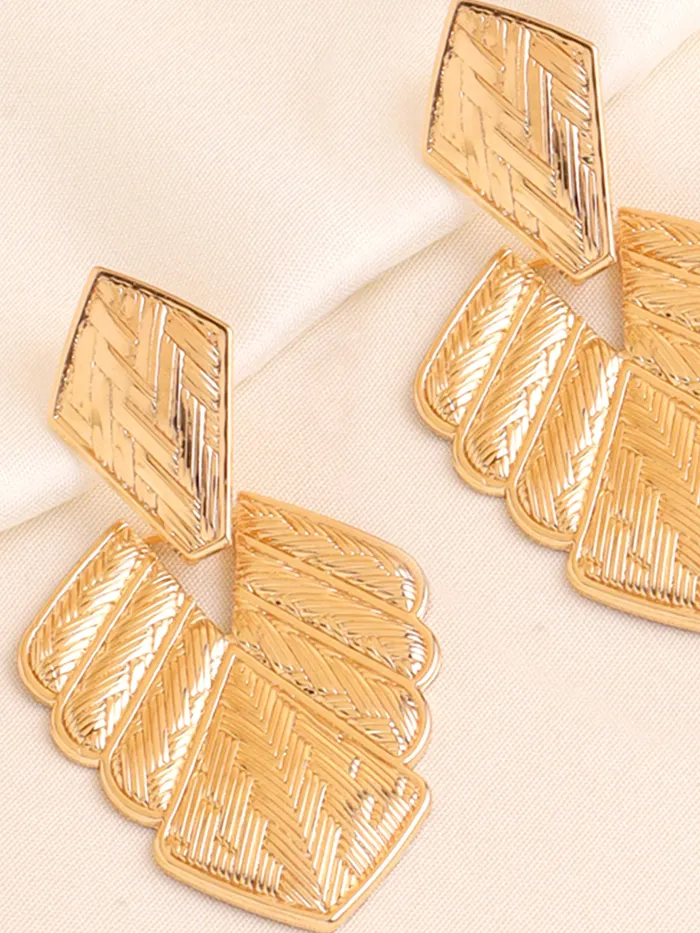 Yellow Chimes Yellow Chimes Drop Earrings for Women Fashion Earrings for Girls Gold Plated Leafy Shaped Drop Earrings Western Style Women Earrings Birthday Gift For Girls Anniversary Gift for Wife Earrings