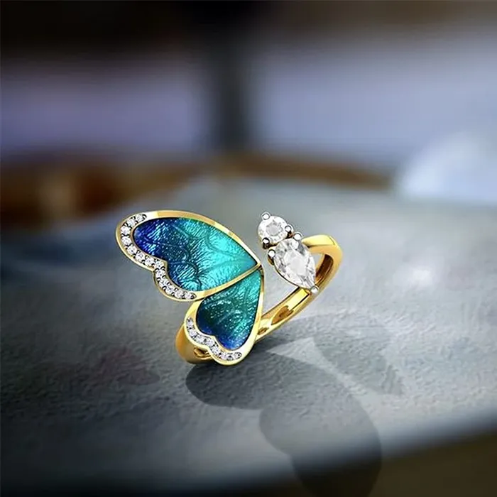 Yellow Chimes Yellow Chimes Elegant Gold Plated Green Butterfly Crystal Stud Earrings for Women and Girls Green Earrings