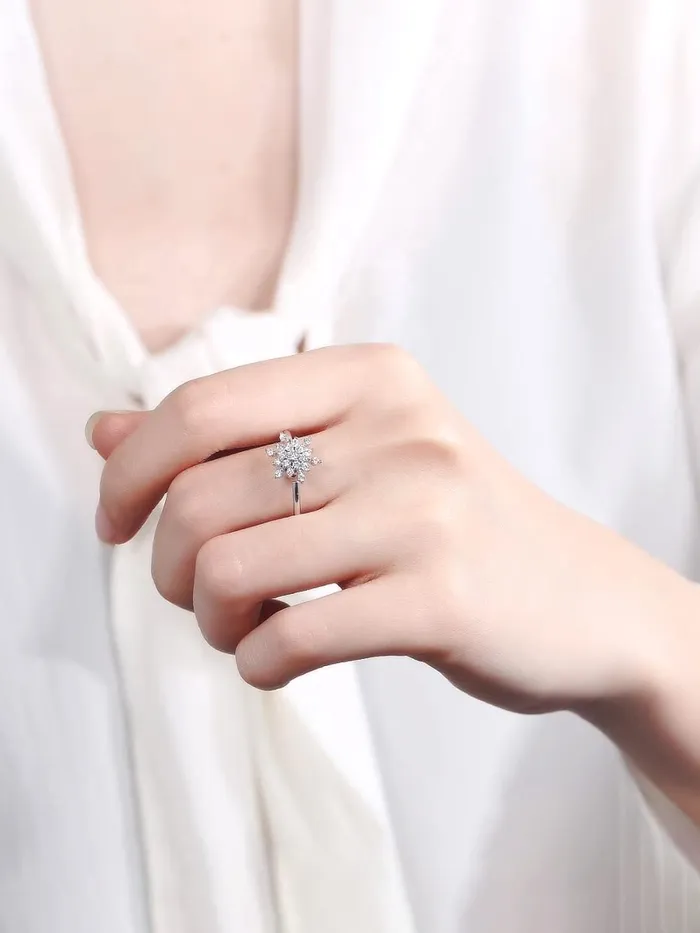 Yellow Chimes Yellow Chimes Rings for Women and Girls Silver Ring Adjustable Crystal Rings Silver Toned Finger Ring for Women Birthday Gifts For Women Valentine Gift for Girls Earrings