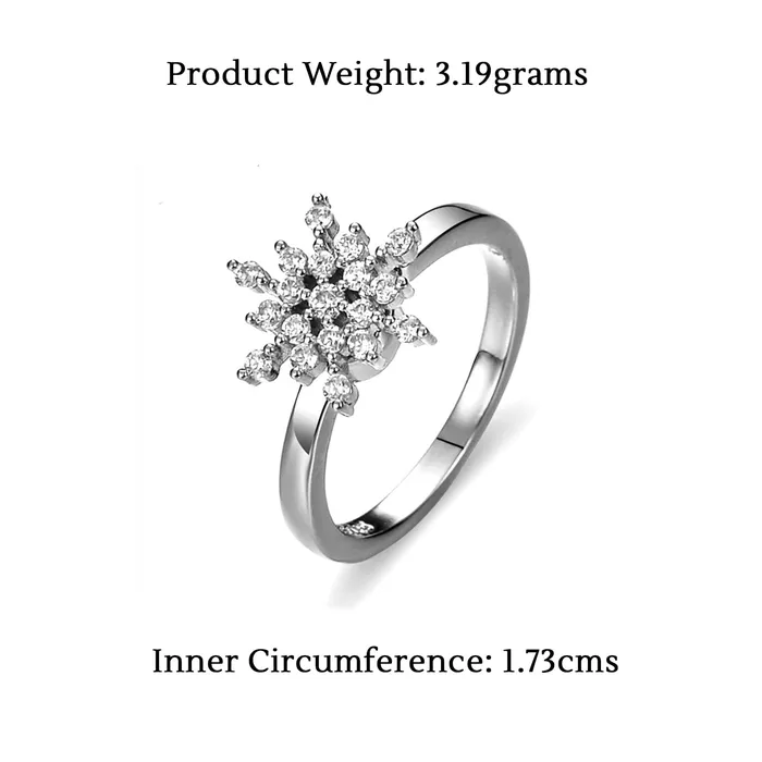 Yellow Chimes Yellow Chimes Rings for Women and Girls Silver Ring Adjustable Crystal Rings Silver Toned Finger Ring for Women Birthday Gifts For Women Valentine Gift for Girls Earrings