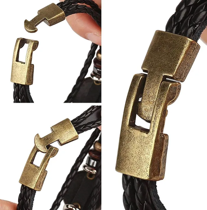 Yellow Chimes Zodiac Sign Constellation Handmade Brown Leather Bracelet For Men and WomenUnisex Aries Yellow Chimes Earrings